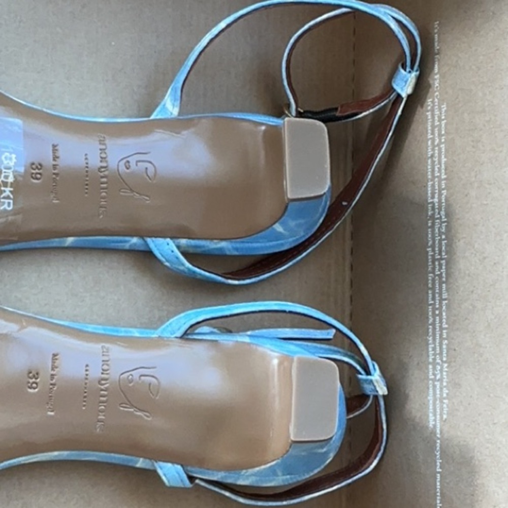 Anonymous Copenhagen Ankle-Strap Pointed Toe Heels in Light Blue - Picture 8 of 10